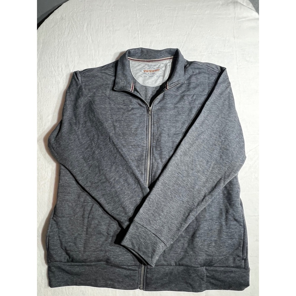 Weatherproof Vintage Mens XL Gray Quilted Full Zip Mock Neck Jacket WPL11590